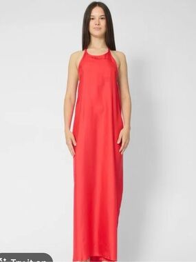 100% silk halter top maxi dress Parisian Brand La Prestic Quiston